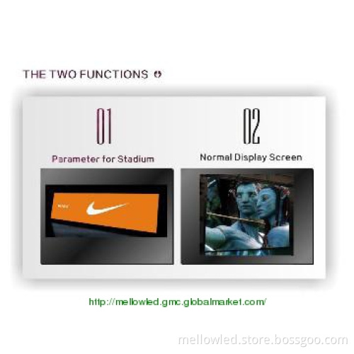 2 function LED display screen in stadium/adverting/perimeter